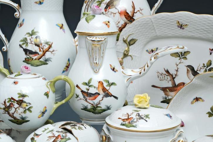 Servies Herend Rotschild porcelein, Antiek en Kunst, Antiek | Servies compleet, Ophalen