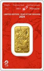 10 Gram Goudbaar - Argor-Heraeus Year of the Dragon, Postzegels en Munten, Edelmetalen en Baren, Goud, Verzenden