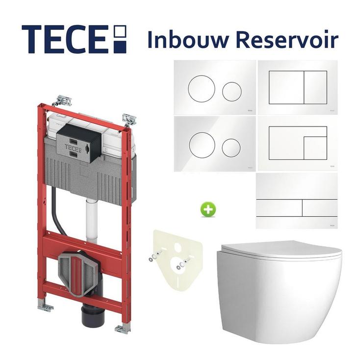 TECE Profil Toiletset set62 Mudo Randloos Glans Wit met TECE, Doe-het-zelf en Verbouw, Sanitair, Overige typen, Nieuw, Ophalen of Verzenden