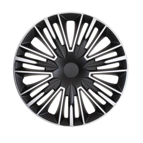 4-Delige Wieldoppenset Jerez 15-inch zilver/zwart, Auto diversen, Wieldoppen, Nieuw, Verzenden