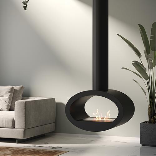 Moderne hang Ruby doorkijk bio ethanol vuur haard Cervinia, Huis en Inrichting, Kachels, Bio-ethanolhaard, Overige brandstoffen