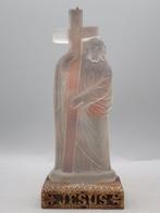 Figuur - Glass figure of the Christ - Glas, Hout