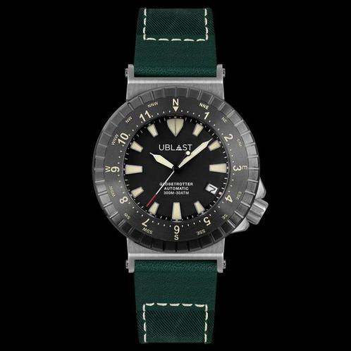Ublast - Globetrotter - Zonder Minimumprijs - UBGT46BK/GN -, Sieraden, Tassen en Uiterlijk, Horloges | Heren