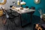 Moderne eettafel LOFT 160cm grijs betondesign zwart metalen, Ophalen of Verzenden, Nieuw