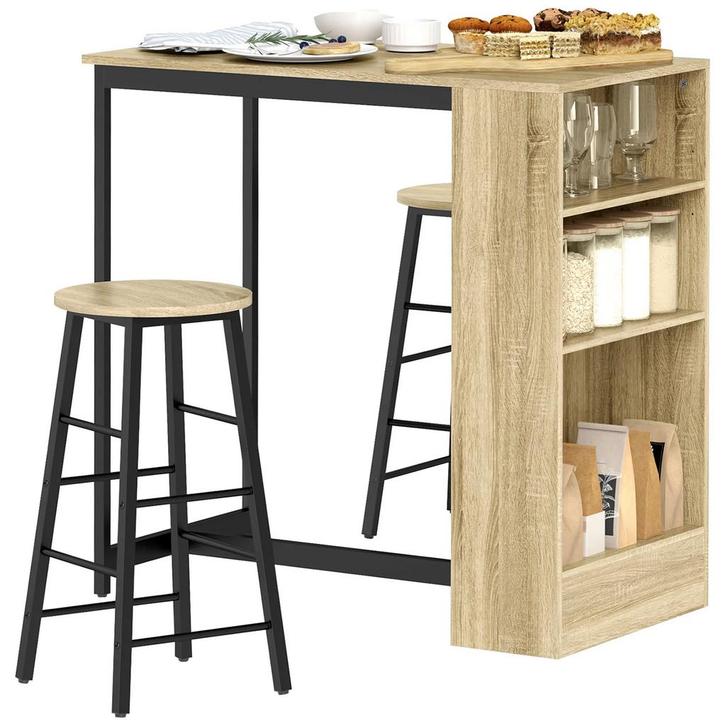 TRUUSK Bartafel Met Barkruk Set - 3-dlg. Bartafel-Set Met Ke, Huis en Inrichting, Tafels | Statafels, Nieuw, Verzenden