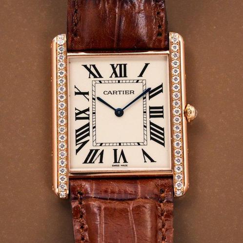 Cartier - Tank Louis Cartier XL 18k Rose Gold Diamond -, Sieraden, Tassen en Uiterlijk, Horloges | Heren
