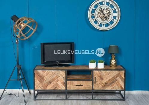 Tv meubel Mango-Excellent visgraat., Huis en Inrichting, Kasten | Televisiemeubels, 25 tot 50 cm, Nieuw, Overige houtsoorten, Metaal