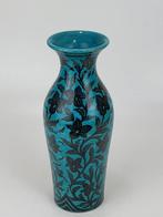 Vaas - Keramiek - Turquoise - zwarte vaas, Antiek en Kunst