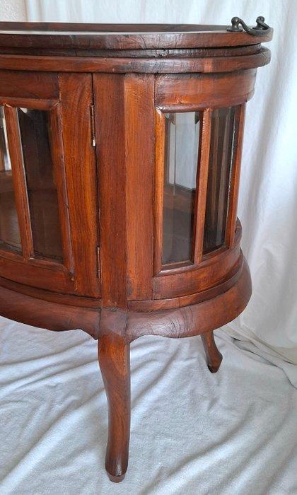 Kast - Theekastje - Hout, Metaal, Glas - afneembaar dienblad, Antiek en Kunst, Curiosa en Brocante