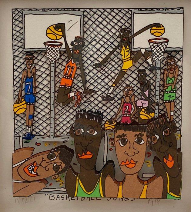 James Rizzi (1950-2011) - Basketball Jones · Artists proof, Antiek en Kunst, Kunst | Designobjecten