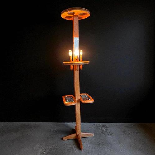 Guillerme et Chambron - Staande lamp - Massief eikenhout -, Antiek en Kunst, Curiosa en Brocante
