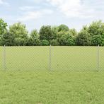 vidaXL Kettingschakelhek met 10 U-palen Zilver 0.6x10 m, Verzenden, Nieuw, IJzer
