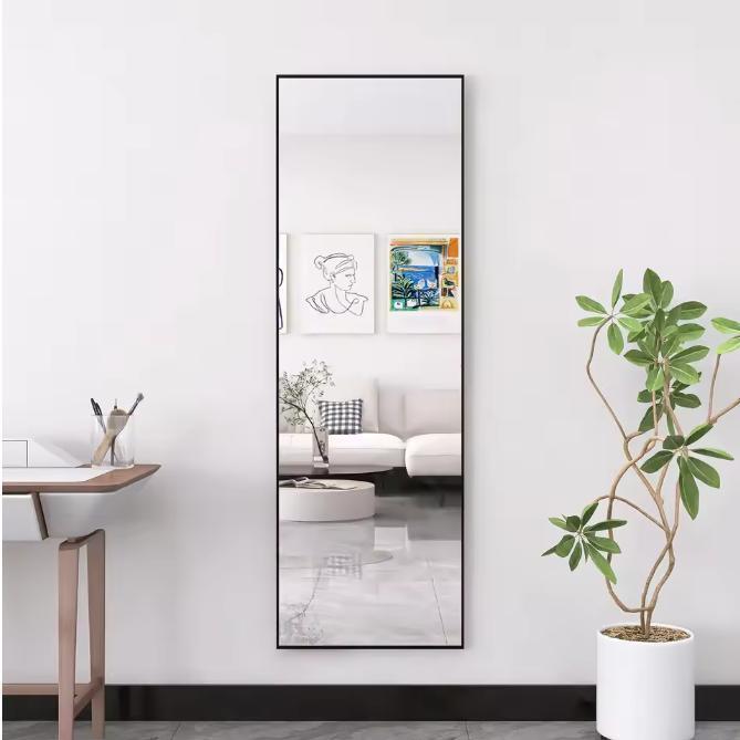 Make-up Vloerspiegel 165×60 cm met Zwart Aluminium Frame, Huis en Inrichting, Kasten | Overige, Nieuw, Verzenden