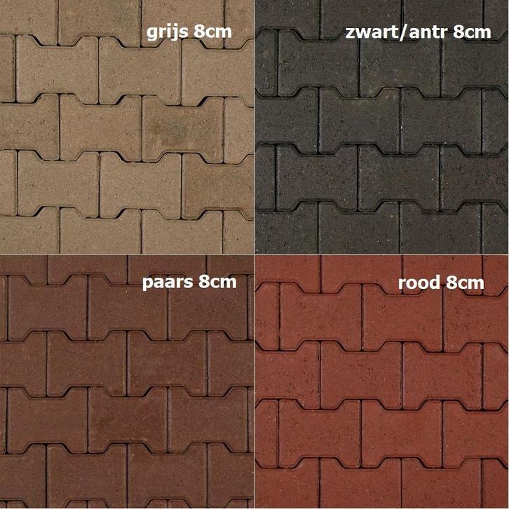 NIEUWE H-profiel betonklinkers grijs zwart rood paars H-klin, Tuin en Terras, Tegels en Klinkers, Klinkers, Nieuw, 10 m² of meer