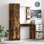 vidaXL Bureau 2 pcs Gerookt eiken, Huis en Inrichting, Minder dan 50 cm, Verzenden, Nieuw, Minder dan 100 cm