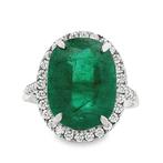 Ring Platina - 7.56ct. tw. Smaragd - Diamant, Nieuw