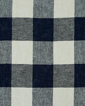 Linnen Viscose Ruit Navy, Hobby en Vrije tijd, Stoffen en Lappen, Blauw, Nieuw