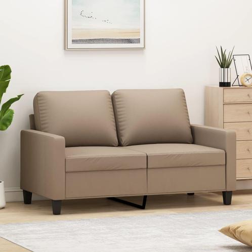 vidaXL Tweezitsbank 120 cm kunstleer cappuccinokleurig, Huis en Inrichting, Banken | Bankstellen, Nieuw, Minder dan 150 cm, Leer