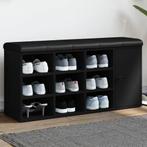 vidaXL Schoenenbank 102x32x50 cm bewerkt hout zwart, Huis en Inrichting, Verzenden, Nieuw