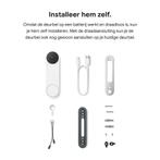 Google Nest Videodeurbel - Deurbeldrukker - Batterij - Wit, Huis en Inrichting, Deurbellen, Verzenden, Zo goed als nieuw