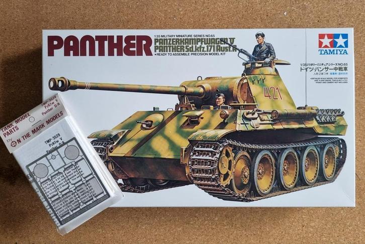 Tamiya 35065 Panther 1:35 + On The Mark Models PE set, Hobby en Vrije tijd, Modelbouw | Auto's en Voertuigen, Tamiya, Verzenden