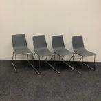 Complete set van 4 stuks Johanson Speed stoelen, antraciet, Gebruikt, Leer, Ophalen of Verzenden, Zwart