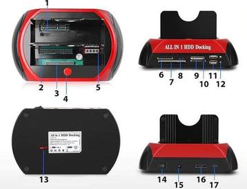 A&K Alles-in-1 HDD Docking - 2.5 en 3.5 Hardeschijf IDE SA