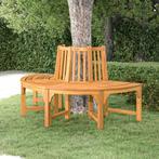 vidaXL Boombank halfrond Ø160 cm massief eucalyptushout, Tuin en Terras, Verzenden, Nieuw, Hout