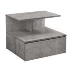 Nachtkastje zwevend Elba met lade 40x35x31 cm betonlook, Verzenden, Nieuw