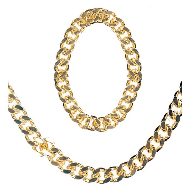 Sieraden Set Rapper 2 delig, Hobby en Vrije tijd, Feestartikelen, Nieuw, Verzenden