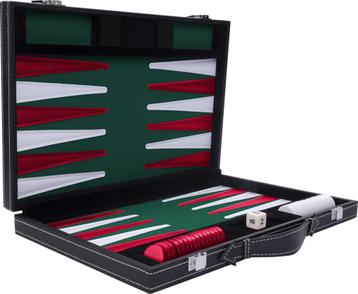 Backgammon 11 groen / rood / wit gestikt beschikbaar voor biedingen