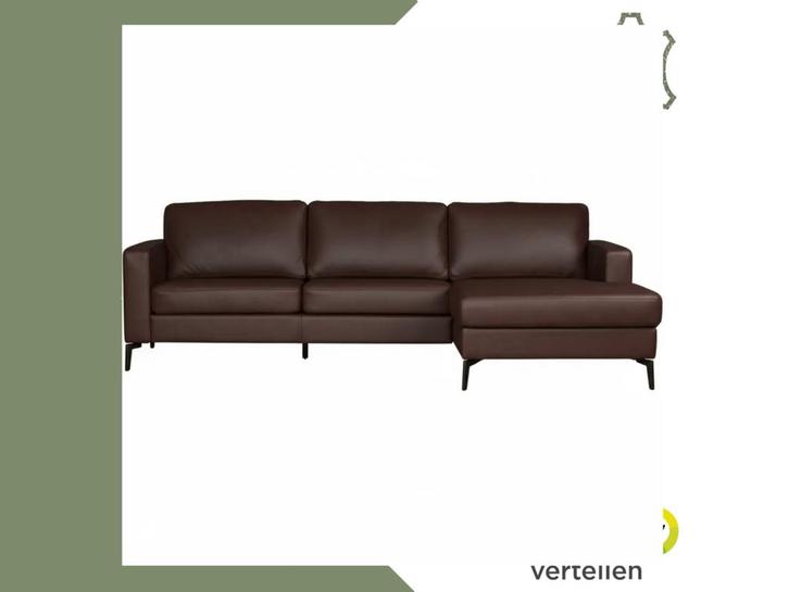 Leren hoekbank Match - 2.5-zits arm links + Longchair arm, Huis en Inrichting, Banken | Bankstellen, 250 tot 300 cm, 75 tot 100 cm