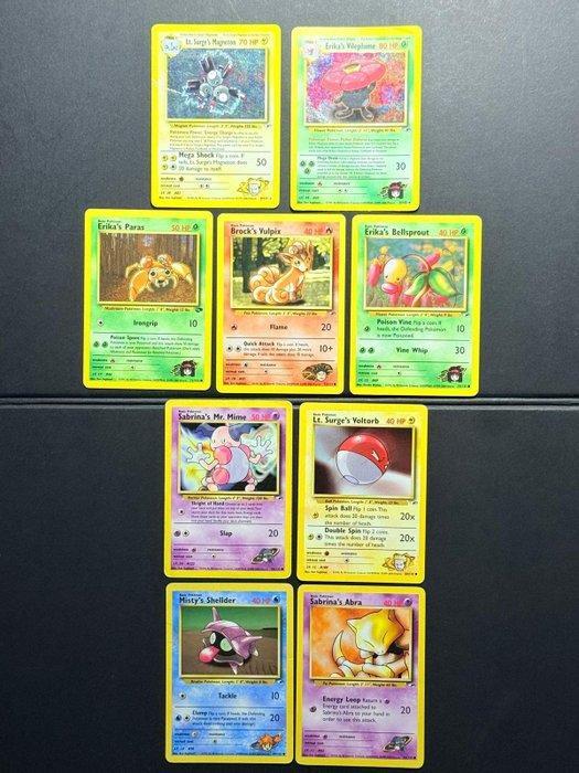 Pokémon - 9 Card - Lt. Surges Magneton Holo - Erikas, Hobby en Vrije tijd, Verzamelkaartspellen | Pokémon