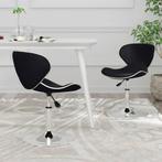 vidaXL Eetkamerstoelen 2 st kunstleer zwart, Verzenden, Nieuw, Zwart