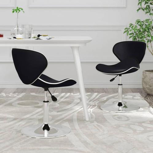 vidaXL Eetkamerstoelen 2 st kunstleer zwart, Huis en Inrichting, Stoelen, Zwart, Nieuw, Verzenden