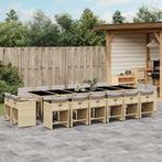 vidaXL 17-delige Tuinset met kussens poly rattan gemengd, 6 zitplaatsen, Nieuw, Tuinset, Verzenden