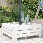 vidaXL Parasolvoetbedekking massief grenenhout wit, Tuin en Terras, Parasols, Verzenden, Nieuw, Minder dan 1 meter, Parasolvoet