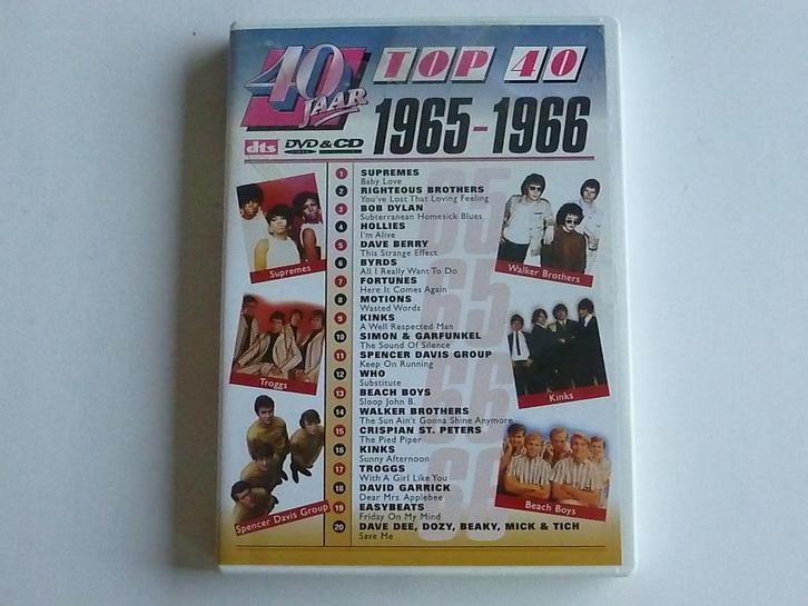 40 Jaar Top 40 - 1965 - 1966 (CD + DVD), Cd's en Dvd's, Dvd's | Muziek en Concerten, Zo goed als nieuw, Verzenden