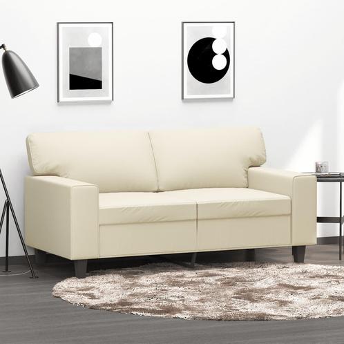 vidaXL Tweezitsbank 120 cm kunstleer crèmekleurig, Huis en Inrichting, Banken | Bankstellen, Nieuw, 150 tot 200 cm, Leer, Tweepersoons
