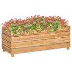 Plantenbak verhoogd 100x40x38 cm gerecycled teakhout en s..., Huis en Inrichting, Verzenden, Nieuw