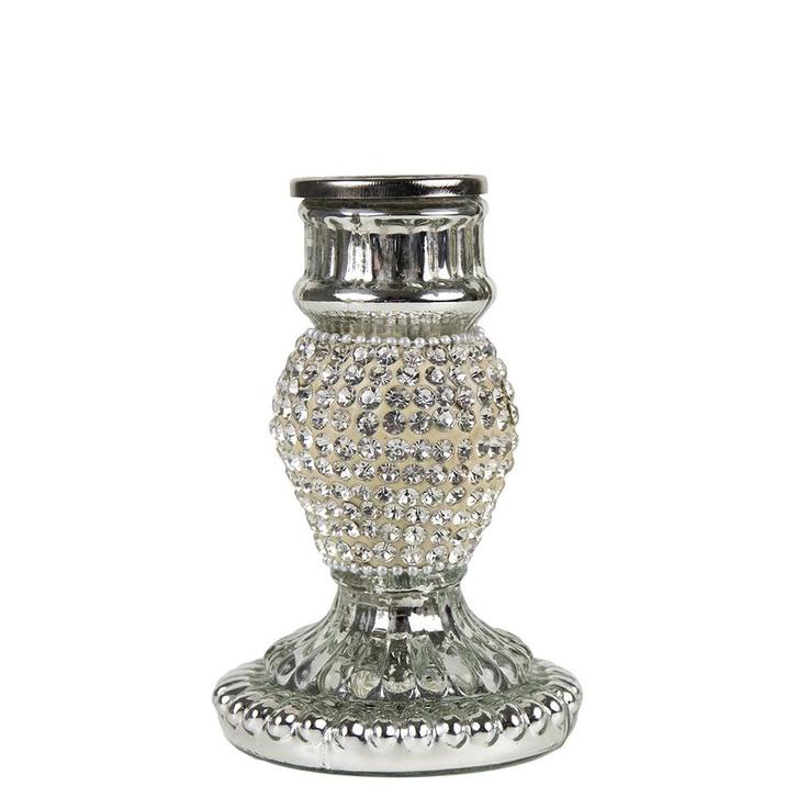 kandelaar strass zilver 10cm, Huis en Inrichting, Woonaccessoires | Overige, Verzenden