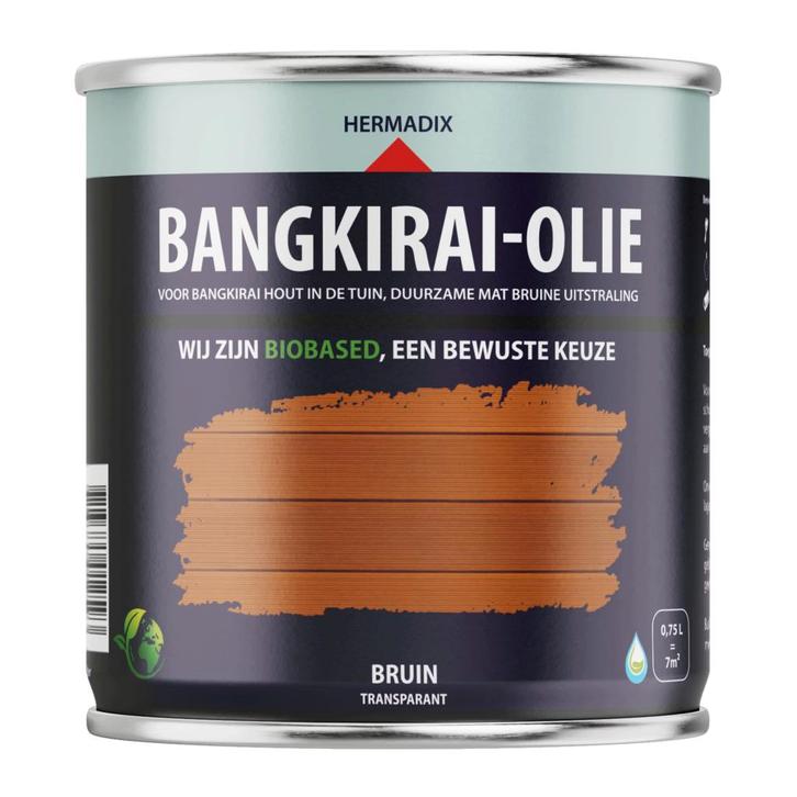 Impraline Bangkirai-Olie Bruin Transparant 750 ml, Doe-het-zelf en Verbouw, Verf, Beits en Lak, Nieuw, Ophalen of Verzenden