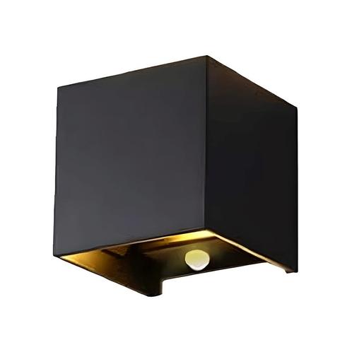IP54 Led Cube 2x3W Zwart 2700K Sensor, Tuin en Terras, Buitenverlichting, Nieuw, Verzenden