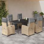 vidaXL 7-delige Tuinset met kussens poly rattan gemengd, Tuin en Terras, Verzenden, Nieuw, Rotan, Tuinset