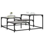 vidaXL Salontafel 87,5x87,5x40 cm bewerkt hout grijs sonoma, Huis en Inrichting, 50 tot 100 cm, Verzenden, Vierkant, Nieuw