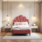 Kinderbed 90x200 cm – Gestoffeerd Bed met Bloemenhoofdeinde, Verzenden, Nieuw