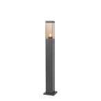 Moderne buitenlamp paal donkergrijs met smoke 80 cm - Malios, Tuin en Terras, Buitenverlichting, Nieuw, Overige materialen, 50 tot 250 watt