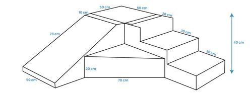 Glijbaan binnen - foam blokken - 40cm hoog - zwart wit, Kinderen en Baby's, Speelgoed | Overig, Nieuw, Ophalen of Verzenden