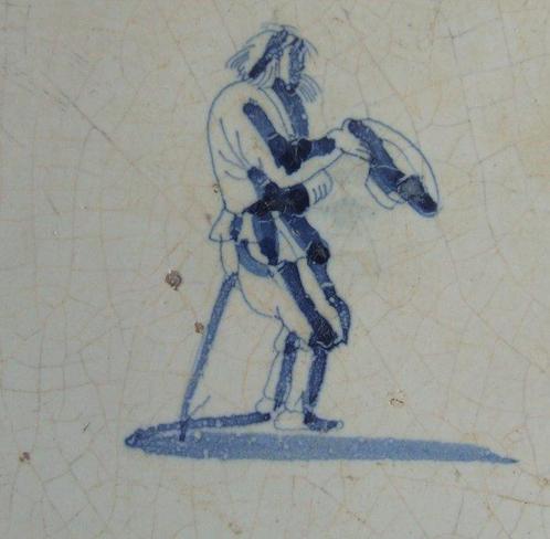 Tegel - Bedelaar op een stok - 1650-1700, Antiek en Kunst, Antiek | Glas en Kristal