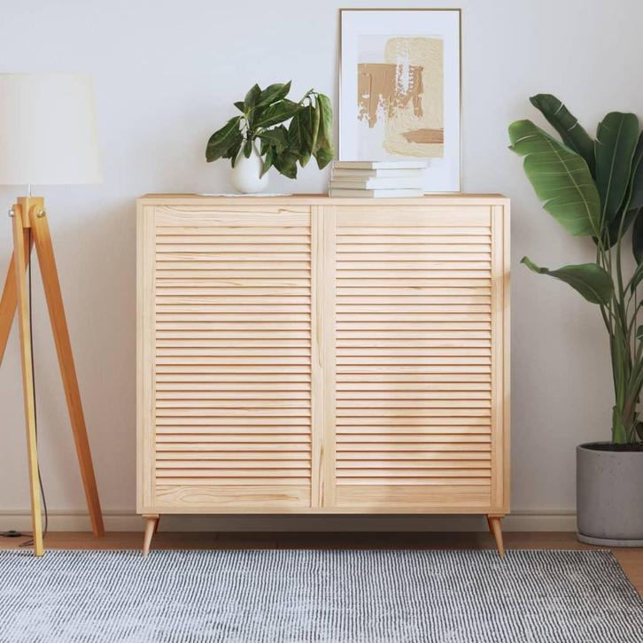 vidaXL Kastdeuren met lamellen 2 st 99,3x59,4 cm massief, Huis en Inrichting, Kasten | Overige, Nieuw, Verzenden